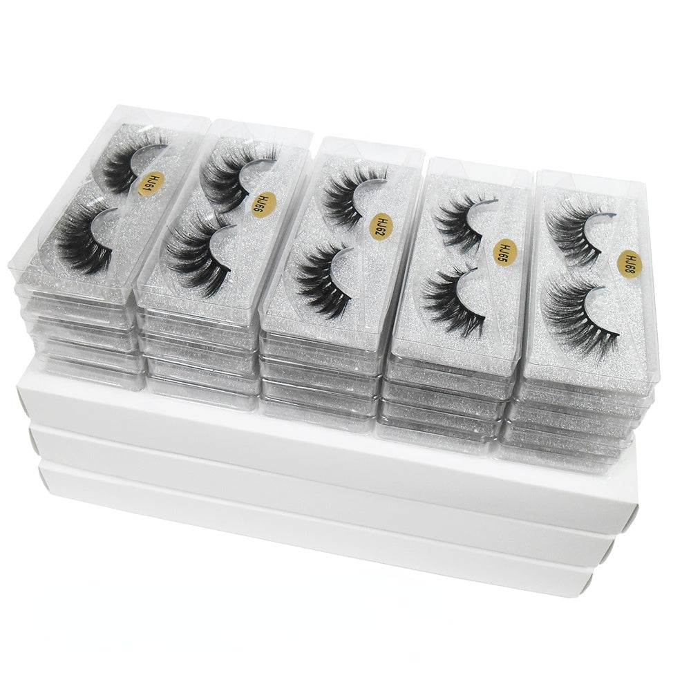 Bulk Purchase of 10 Pairs of 3D Faux Mink Eyelashes, Featuring Natural-Looking False Lashes, Thick Mink Lashes for Makeup