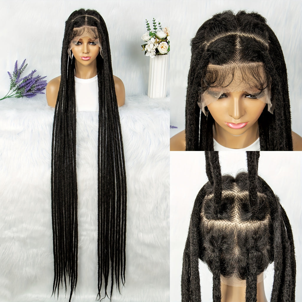 60 Inch Full Lace Wig Dreadlock Wig For Lace Front Long Dreads Wig Made Of Single Ended Dreadlock Extensions Faux Locs Braided Wigs For Daily Party Use