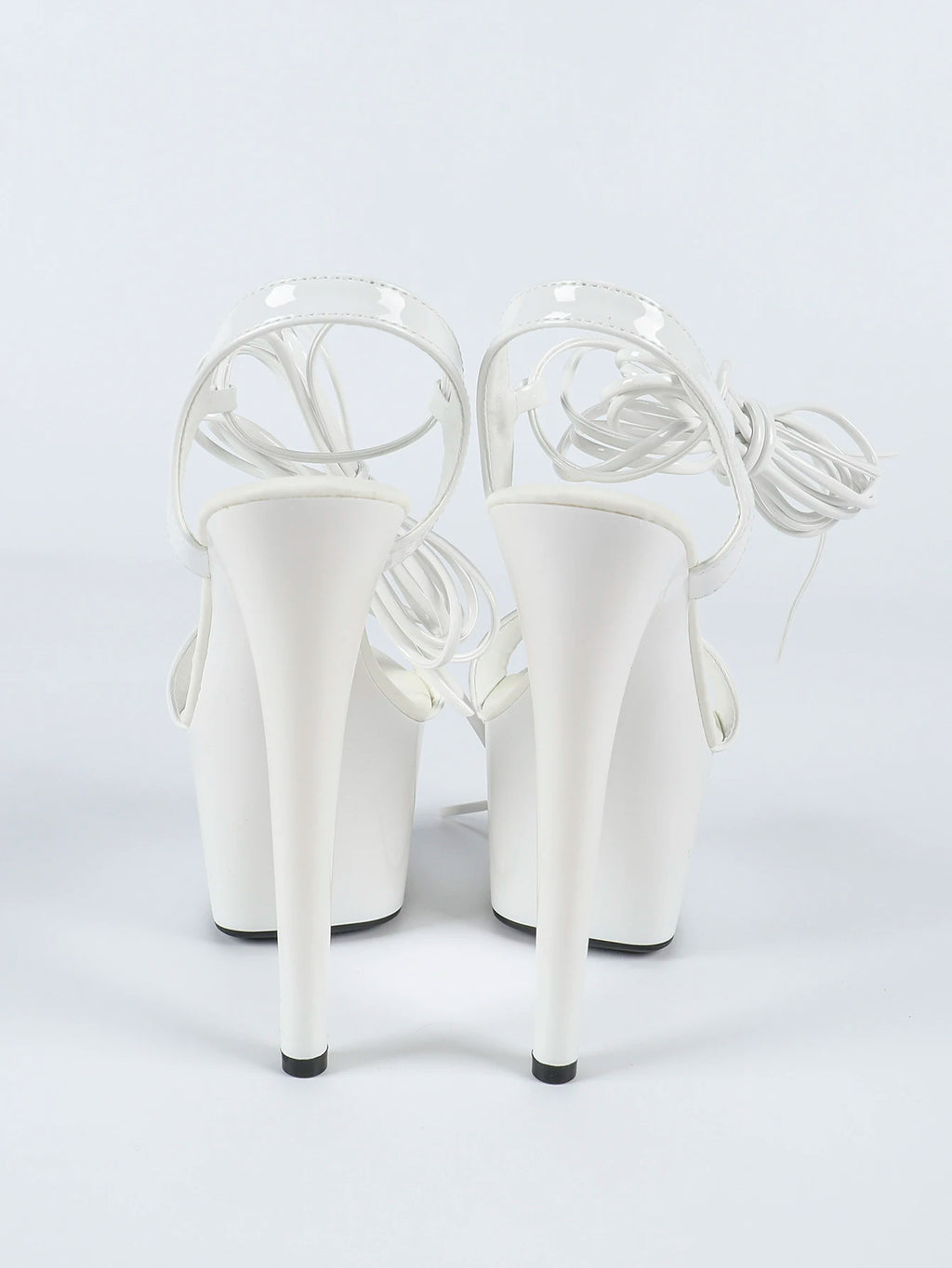 17CM Stiletto White Sandals For Women Thick Platform Sexy Lace-up Model T Show High Heels 2025 Summer Fashion Pole Dance Shoes