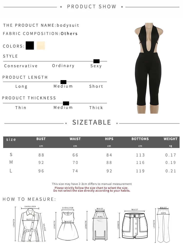 Sisterlinda Backless Romper Women Halter Waistless Patchwork Sleeveless Summer Clubwear Halter Skinny Hollow Activity Playsuit